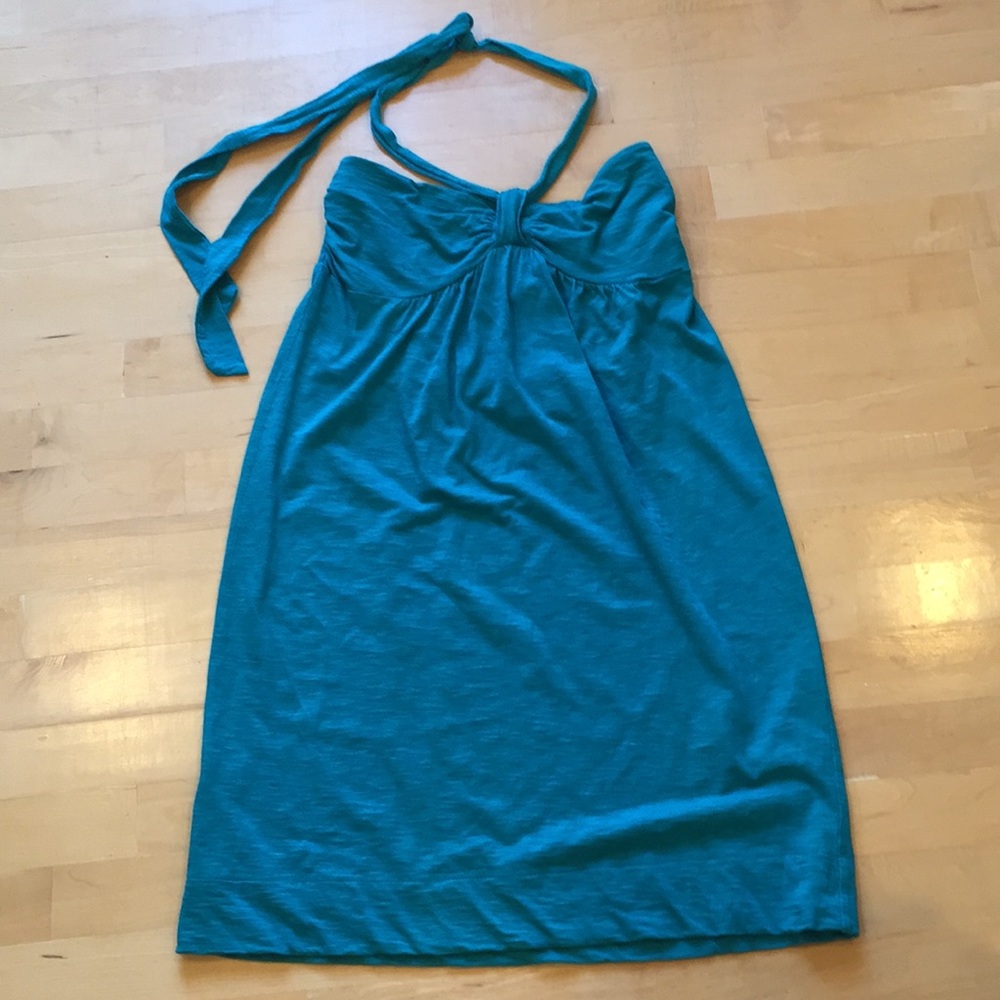 Ann Taylor Loft teal halter summer dress